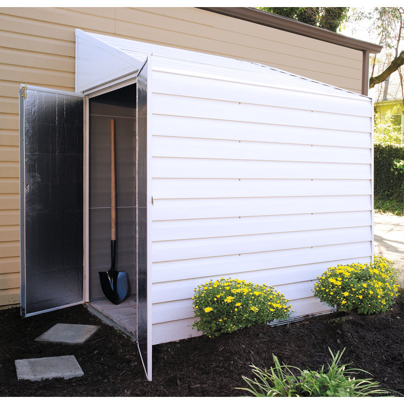 arrow yardsaver 4 ft. w x 6.5 ft. d metal lean-to storage